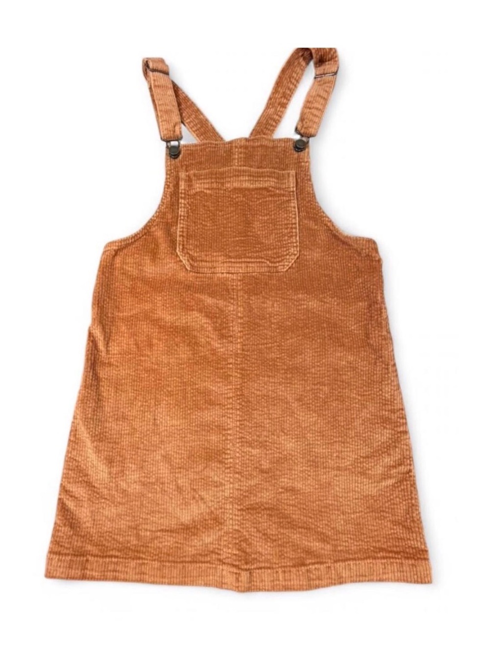 Women's Rust Brown Corduroy Pinafore Jumper Dress Overall Dress